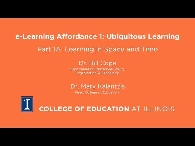 e-Learning Affordance 1a: Ubiquitous Learning