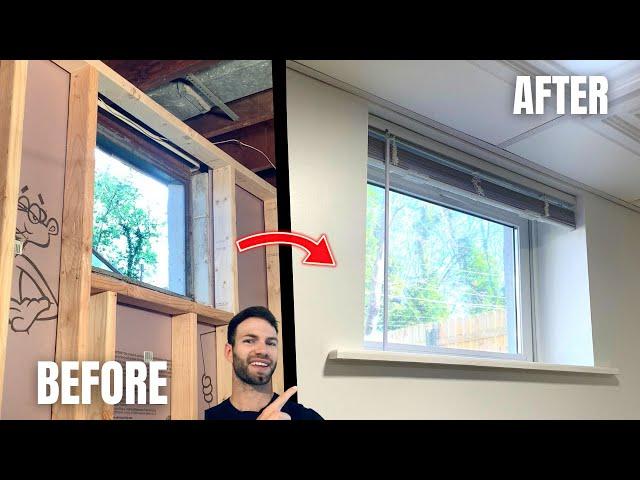 How to Trim Out a Basement Window (DIY Drywall Return on a Basement Window - Finish Your Basement!)