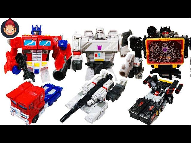 Transformers Toys - 35th Anniversary Optimus Prime Megatron Sound Blaster Bluestreak Unboxing