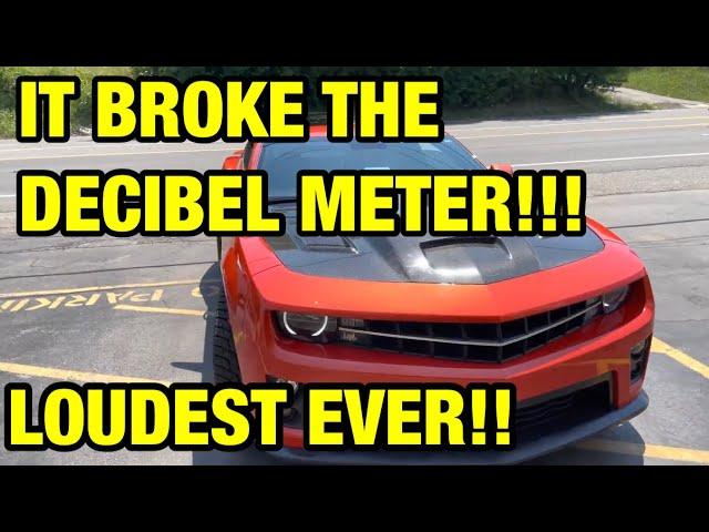 SUPERCHARGED CAMARO SS BREAKS OUR DECIBEL METER! LOUDEST CAR EVER AT EXHAUST ADDICTS!