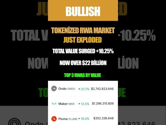 BULLISH: Tokenized Real-World Assets (RWA) Surpass $22 Billion | Crypto News