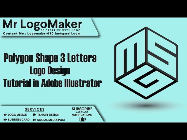 Polygon Shape 3 Letters Logo design Tutorial in Adobe Illustrator #logodesign #illustrator