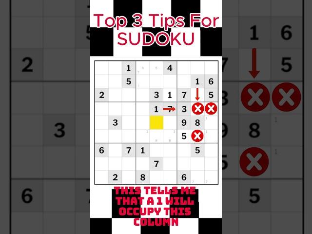 Top 3 tips for SUDOKU (SHORT)