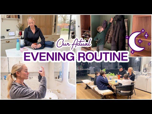 OUR ACTUAL EVENING ROUTINE with 3 KIDS | Dinner, Homework, Cleaning Tasks + more