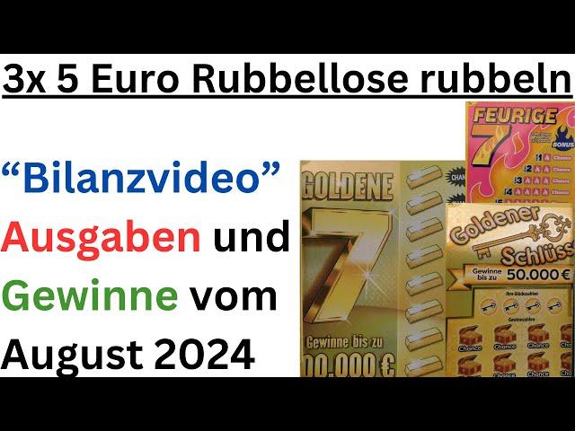 3x 5 Euro Rubbellose öffnen - Bilanz vom August 2024