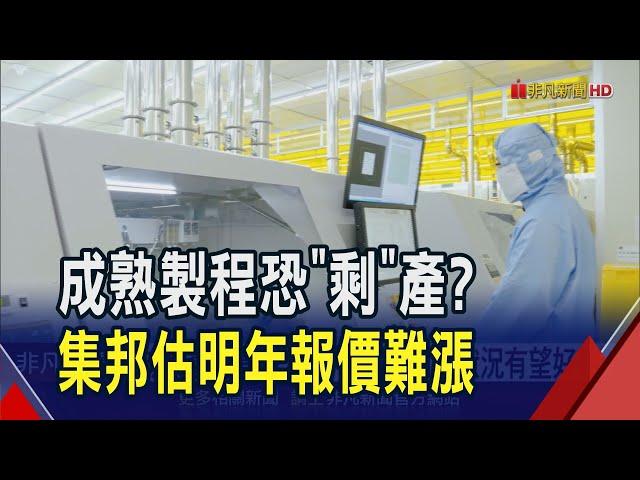 AI帶動!晶圓代工先進製程夯 台積電一路滿載至年底 明年漲價有望! 成熟製程卻價格承壓 集邦估明年產能增6%恐供過求｜非凡財經新聞｜20241025