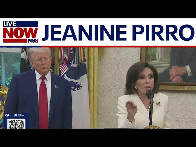 Jeanine Pirro gives remarks in Oval Office