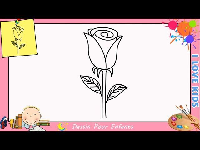 Comment dessiner une rose FACILEMENT etape par etape pour les débutants 2