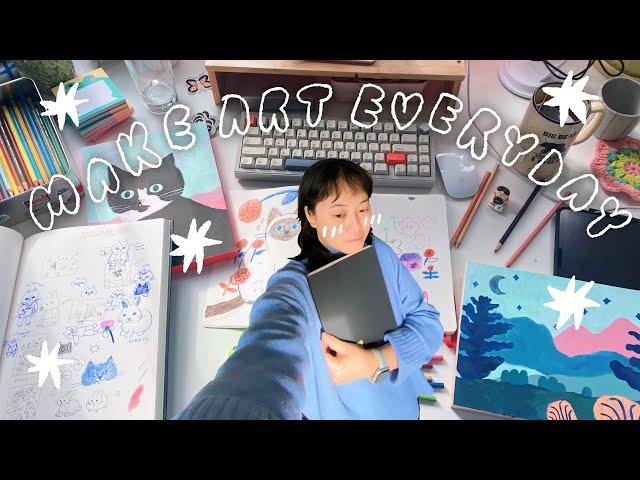 MAKING ART EVERYDAY FOR A WEEK  studio vlog