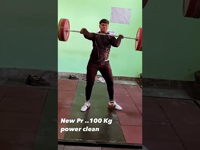 100 kg power clean in 72 kg body weight By Aditya Rajput #weightlifting #clean&jerk #powerclean
