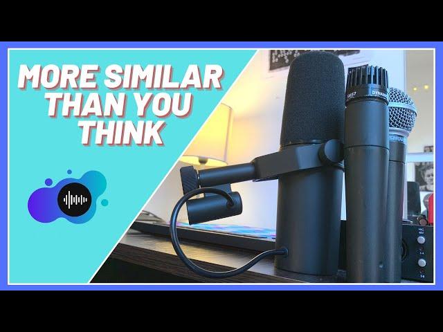 Shure SM57 vs SM58 vs SM7B - Honestly more similar than you want them to be.