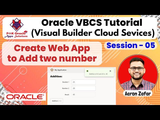 5. Create a web app in VBCS to add to number | VBCS Tutorial