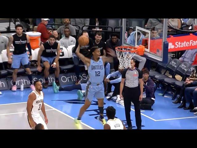 Ja Morant turned off gravity for an INSANE alley-oop dunk 