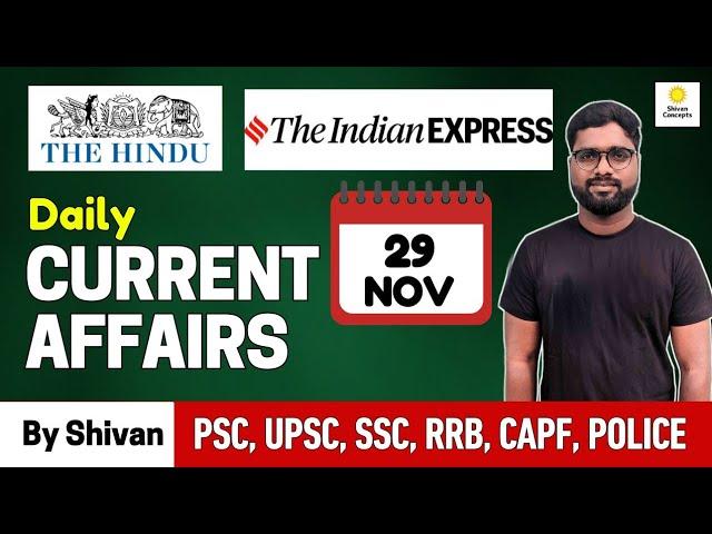 Daily Current Affairs in Telugu | 29 November 2024 | APPSC & TGPSC #shivansir