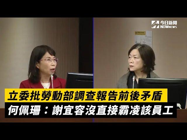 立委批勞動部調查報告前後矛盾！何佩珊：謝宜容沒直接霸凌該員工｜NOWnews