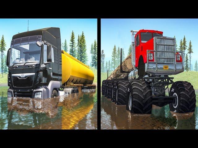 Beamng drive - Large vs Little Wheels #3