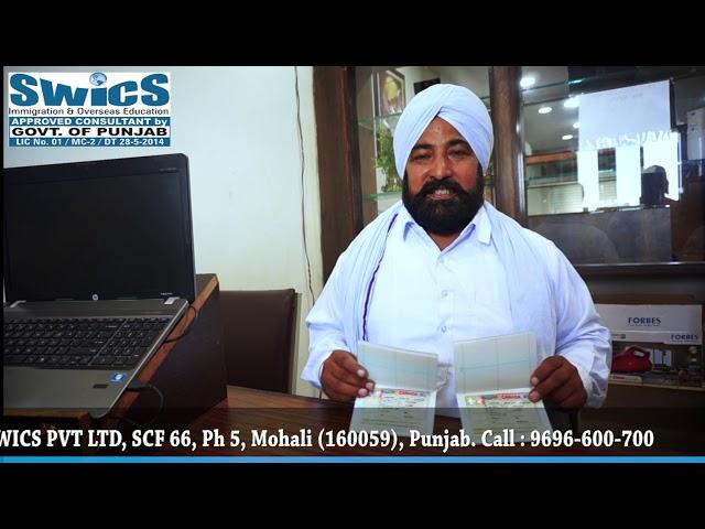 Congratulation to Sukhwinder Singh for getting Canada Visitor Visa - SWICS (P) Ltd