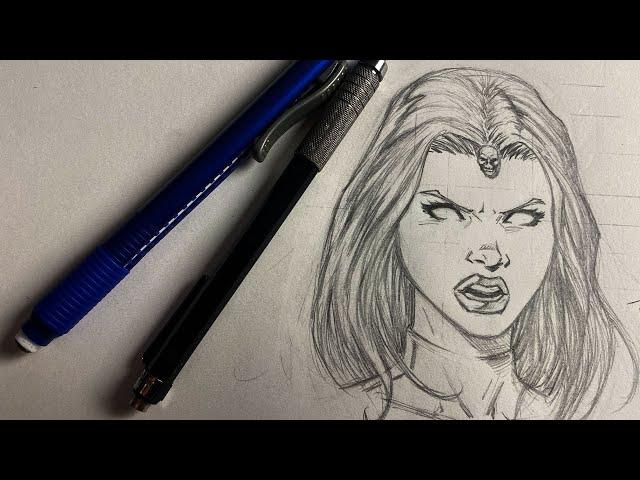 Drawing Mystique from X-men ( Pencil Sketch )