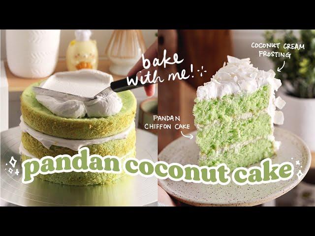 pandan coconut cake  bake with me