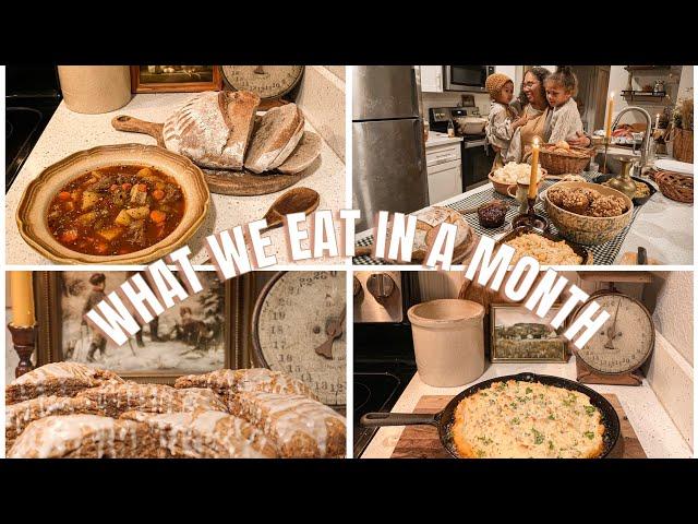 WHAT WE EAT IN A MONTH + SIMPLE WINTER MEAL IDEAS + WINTER HOMEMAKING