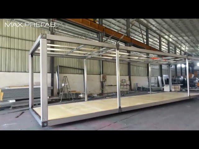 Low cost prefab pre-painted light-steel frame container house.