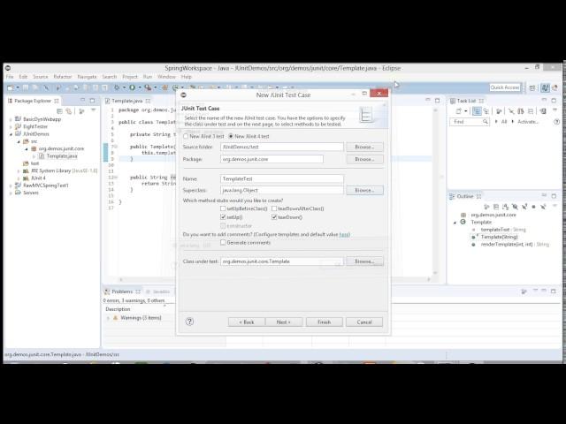 Eclipse Tutorial: Generate a JUnit Test for any Java class in the IDE