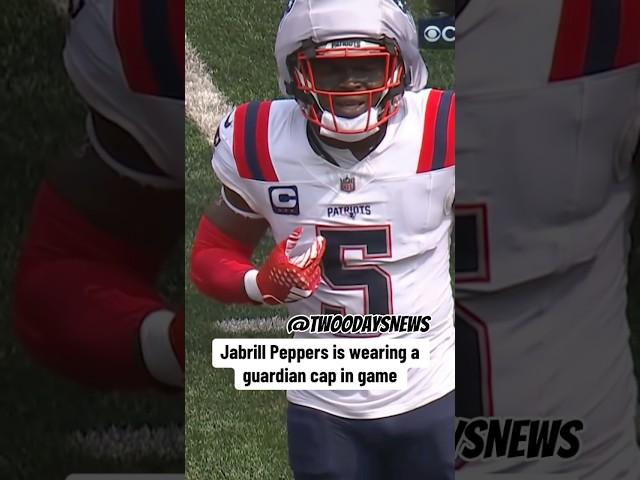 Jabrill Peppers wears guardian cap due to new NFL guidelines #nfl #sports #patriots #viral #shorts