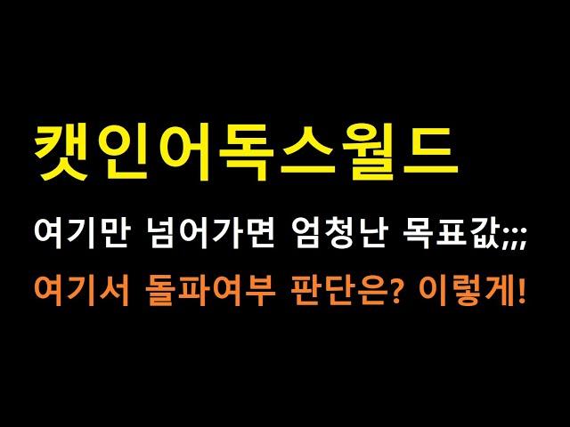 [캣인어독스월드 코인] 신고가를 돌파할지 말지 판단하는 방법 필독!! (속임수 많이 나오는 자립니다)