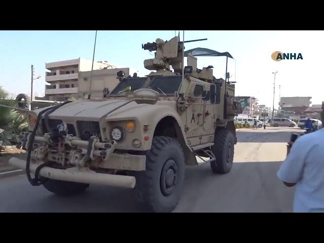 Syrian Kurds pelt U S  troops with potatoes, Qamishlo, Syrian Kurdistan, Rojava