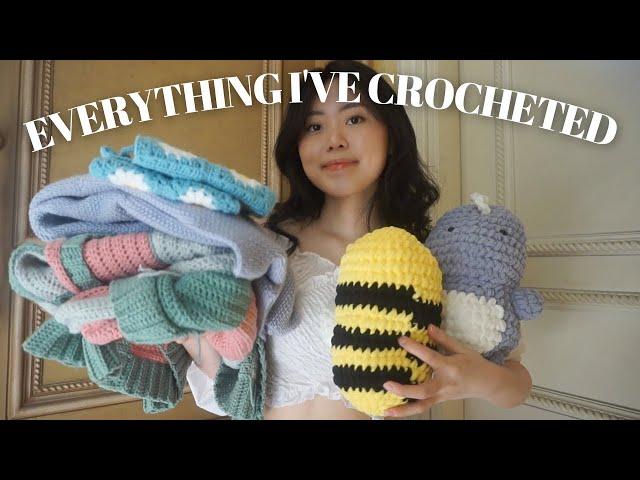 EVERYTHING I'VE CROCHETED | crochet cardigan, crochet tops, amigurumi