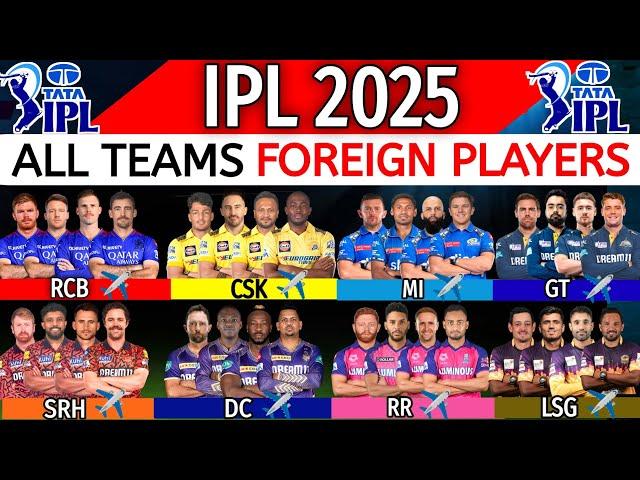 IPL 2025 - All Teams Overseas Players List | All Teams Foreign Players IPL 2024 | IPL 2025 Auction |