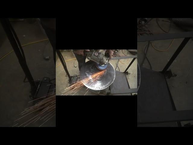 Polishing the baseplate for the #alzheimers #awareness #sculpture #grind #weld
