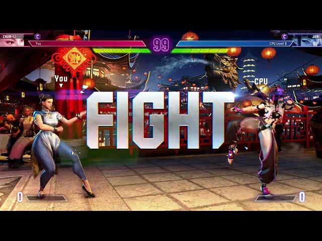 Street Fighter 6 Chun Li vs Juri Gameplay No Commentary