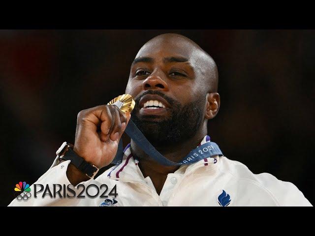 Judoka Teddy Riner's emotional medal ceremony brings fans to tears | Paris Olympics