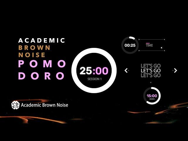 Study Smarter with Academic Brown Noise Pomodoro Timer | 4 Sessions: 25-Min Work, 5-Min Breaks