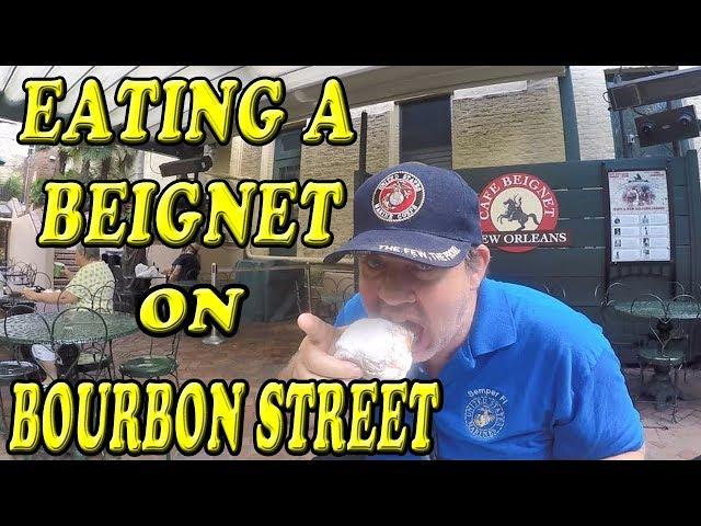 Eating a Beignet for the First Time on Bourbon Street