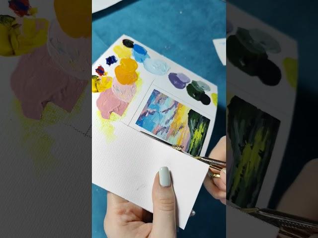 ASMR with my mini paintings #asmr #asmrsounds #painting #artist #cute #nature #landscape #mini