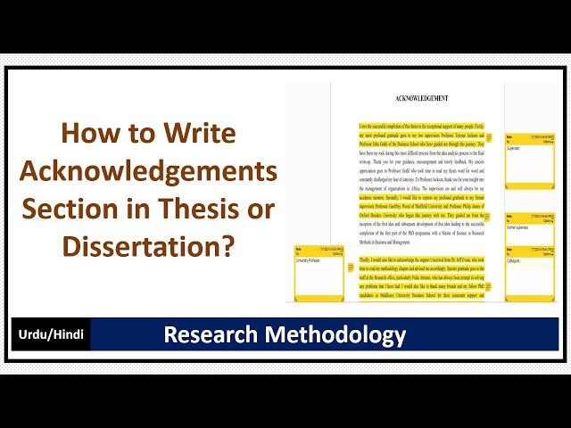 How to Write Acknowledgements Section in Thesis or Dissertation?