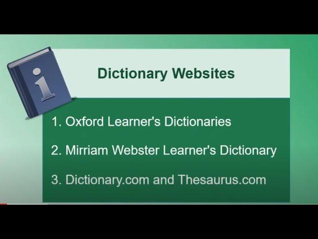 Online Dictionaries and Thesaurus