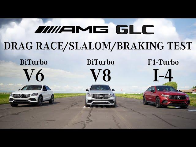 2024 AMG GLC43 Coupe vs 2021 AMG GLC43 Coupe vs 2020 AMG GLC63s Coupe (DRAG RACE,SLALOM,BRAKING)