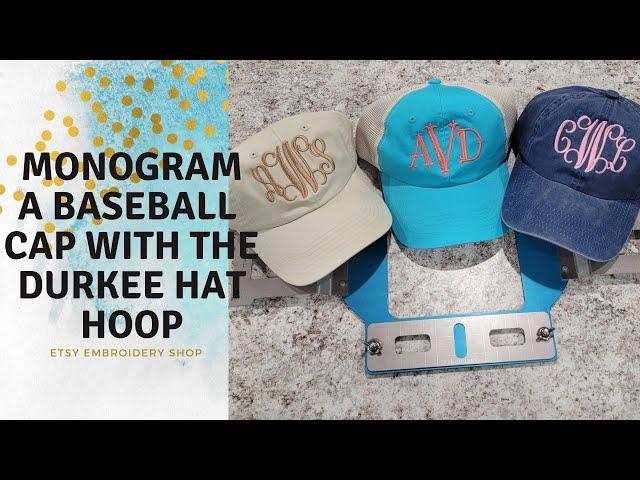 How to Monogram a Baseball Cap Using the DURKEE Cap or Hat Hoop | Brother 6 needle Embroidery PR600