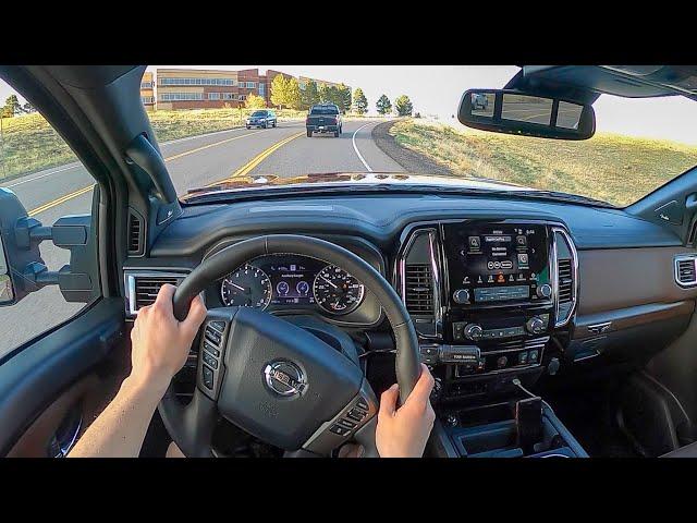 2022 Nissan Titan XD - POV Sunset Drive (Binaural Audio)