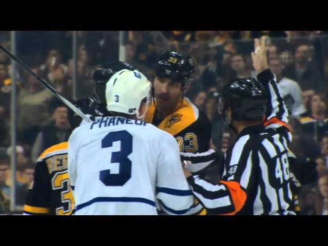 Marchand Knee on Knee with Komarov - JVR Almost fights Marchand