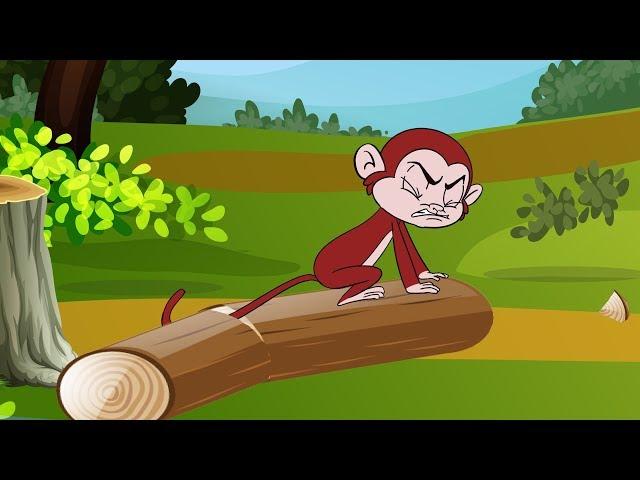 The monkey and wedge  | Moral Stories for Kids | English Cartoon | Nirnay Kidz