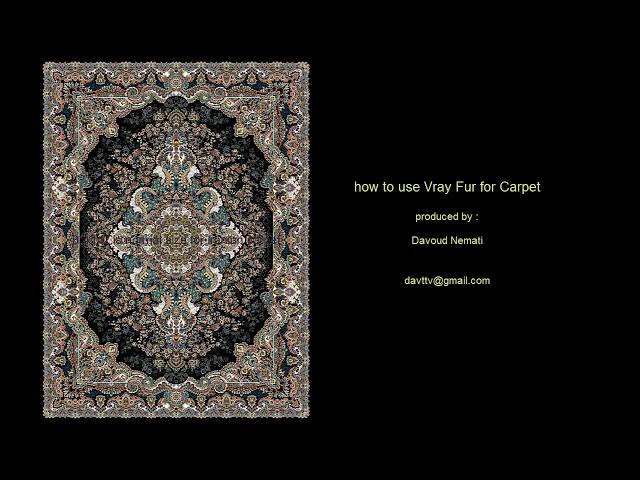 how to use Vray Fur for carpet