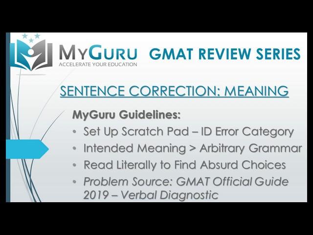 MyGuru Tutoring - GMAT Sentence Correction Meaning