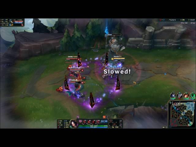 [LoL] Irelia 1v3 tower defense