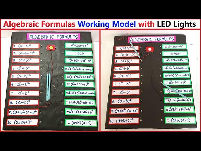 algebraic expressions working model project using led lights - maths tlm - diy - | howtofunda