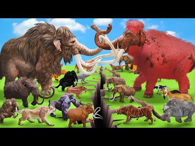 Woolly Mammoth Vs Mammoth Elephant vs ARBS Prehistoric Mammals vs ARK Prehistoric Animal Revolt Batt