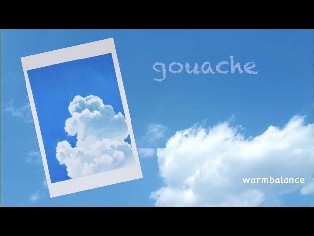 Clouds  | Easy Gouache Painting | Relaxing painting